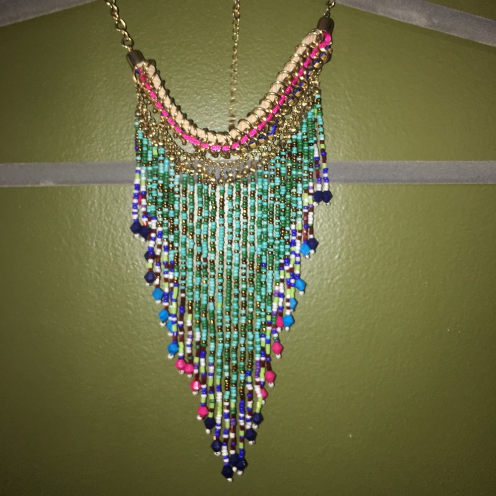 Beaded Gold Chain Necklace